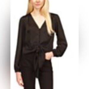 Michael Kors MICHAEL Women's Jacquard Animal-Print Tie Top, Size Large